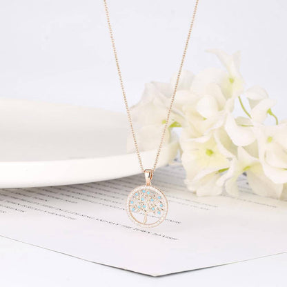 Collier Arbre de Vie Or et Bleu Intemporel