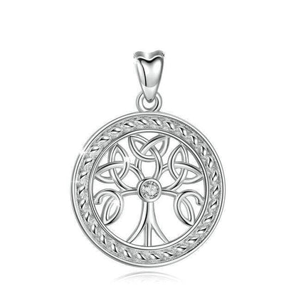 Collier Triquetra Arbre de Vie en Argent Massif