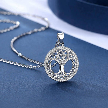 Pendentif Arbre de Vie Argent et Cristal - Bijou d'Élégance et Symbolisme