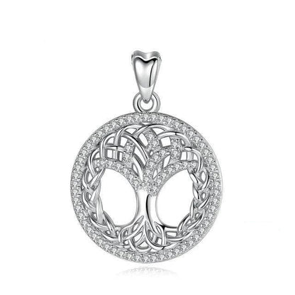 Pendentif Arbre de Vie Argent et Cristal - Bijou d'Élégance et Symbolisme