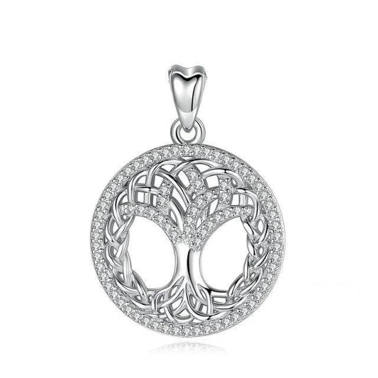 Pendentif Arbre de Vie Argent et Cristal - Bijou d'Élégance et Symbolisme
