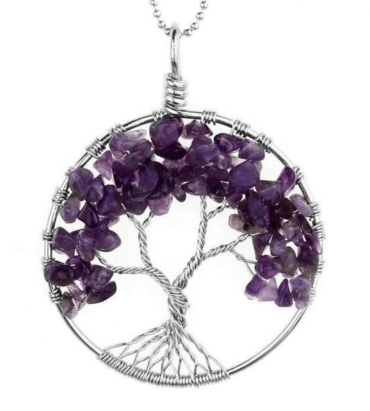 Collier Arbre de Vie Troisième Oeil avec Améthyste