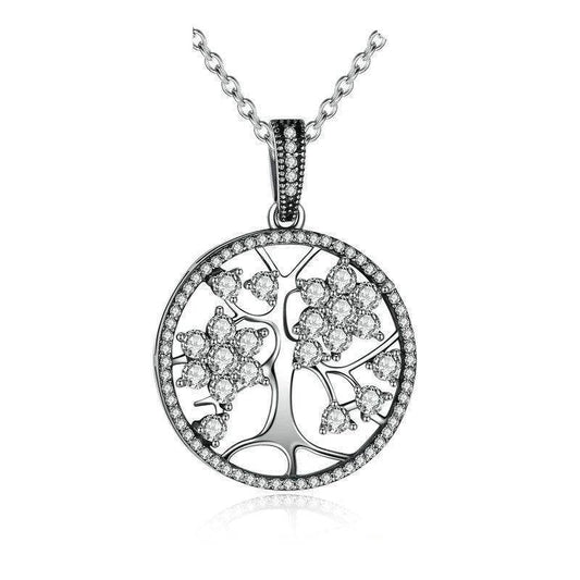 Collier Arbre de Vie Argent Cristallin