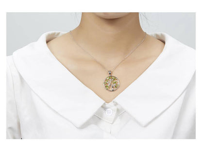 Collier Arbre de Vie Élégance - Bijou en Argent Sterling avec Topazes Naturelles