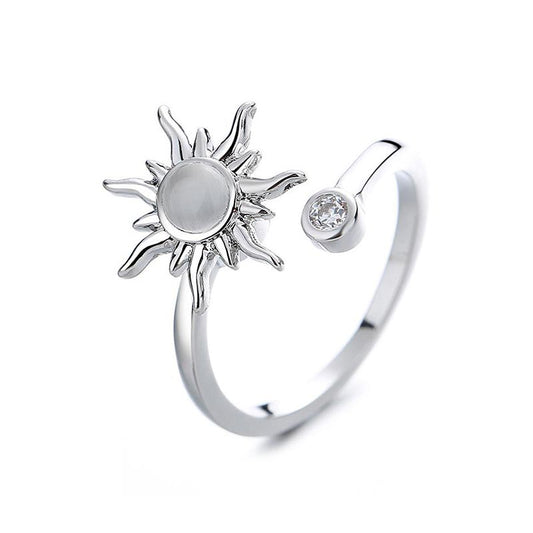 Bague d'anxiété Soleil Lune - Équilibre et Sérénité