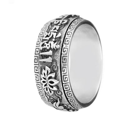 Bague Anti-Stress Croix Gammée Bouddhiste (Argent)