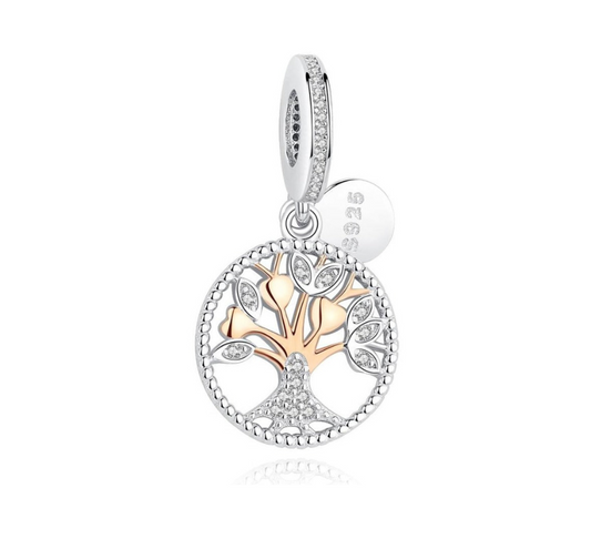 Collier Arbre de Vie Fleurs Dorées en Argent et Or