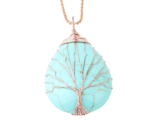 Collier Arbre de Vie Turquoise : Élégance et Énergie Naturelle
