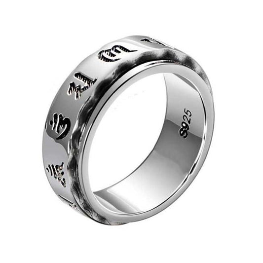 Bague Anti-Stress Tibétaine en Argent
