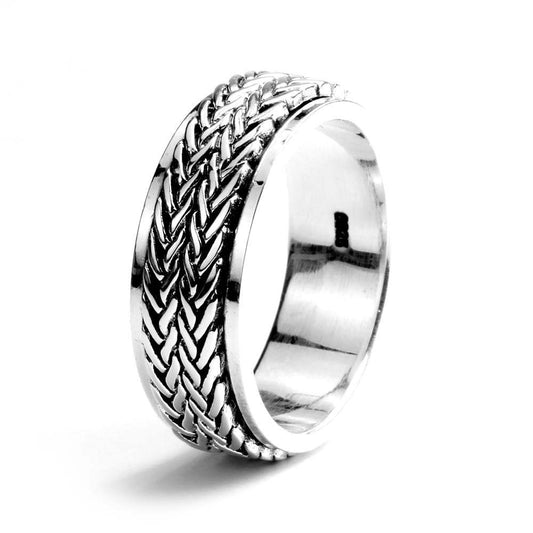 Bague Anti-Stress Tresses en Argent