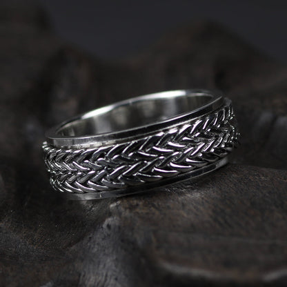 Bague Anti-Stress Tresses en Argent