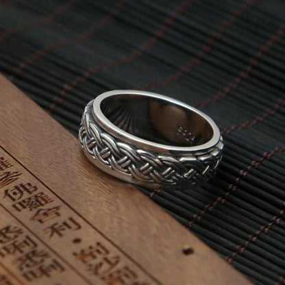 Bague Anti-Stress Anneau Tressé (Argent)