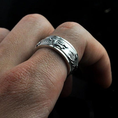 Bague Anti-Stress Dragon en Argent