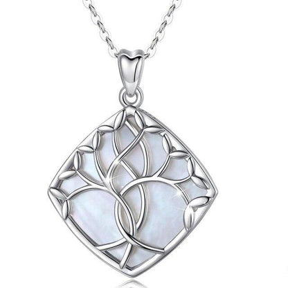 Collier Arbre de Vie Argent Bleu Nacre