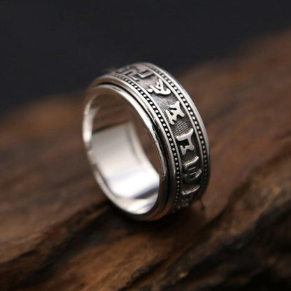 Bague Anti-Stress Mantra Argent - Sérénité et Élégance